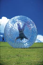 human hamster ball on water