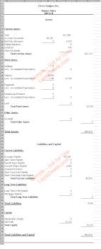 balance sheet sample