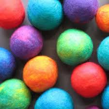 felted wool beads