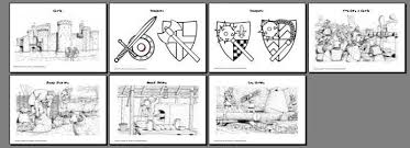 medieval colouring pictures