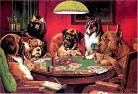 dogs playing poker picture