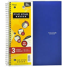 3 subject spiral notebook