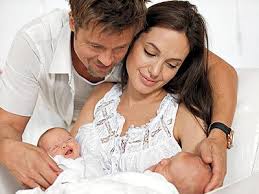 angelina jolie breastfeeding twins