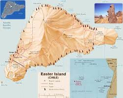 Easter Island Map, Chile (Isla