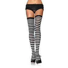 black thigh high tights