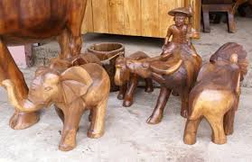 carved wooden animals