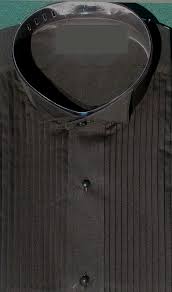 black wing collar shirt