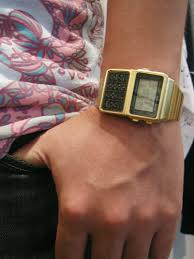 casio gold calculator watch