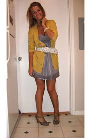 yellow and gray dress