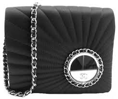 black satin handbag