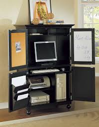 black computer armoires