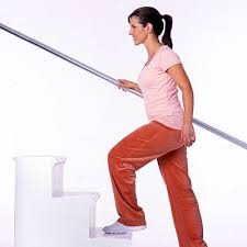 walking up and down stairs