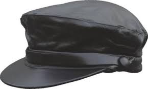 leather biker cap