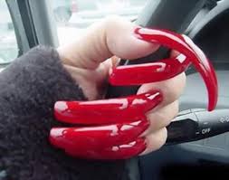 long fingernails on women