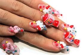 hello kitty nail art