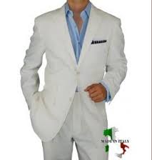 mens white linen jacket