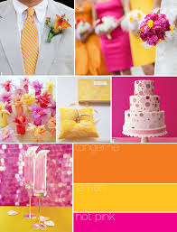 pink yellow wedding