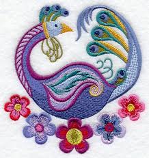 peacock embroidery pattern