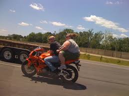 fat girl on motorcycle