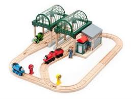 wooden train station