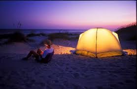 camping on the beach