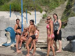 girls at beach