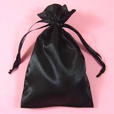 black satin handbag