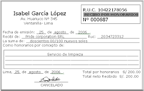 recibo de honorarios