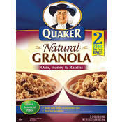 quaker natural granola oats honey & raisins