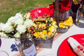 tin bucket centerpieces