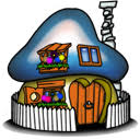 smurfs mushroom house