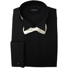 black wing collar shirt