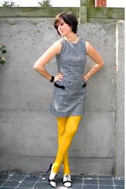 yellow and gray dress