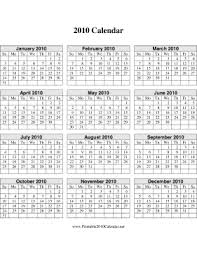2010 printable calendars