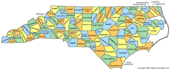 North Carolina County Map - NC