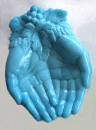 a blue hand