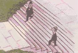 walking up and down stairs