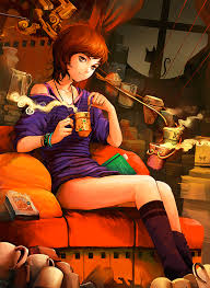 tomando cafe