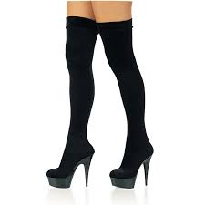 black suede thigh high boot