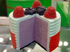 fruit cake and ice cream