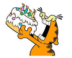 Garfield tortát eszik