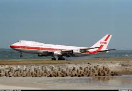 airplane touch down at airport