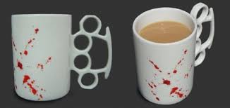 brass knuckles coffee cup