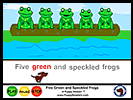 five green speckled frogs