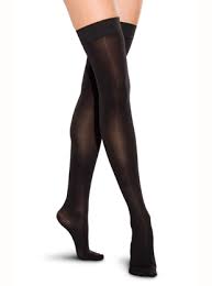 black thigh high tights
