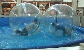 human hamster ball on water