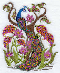 peacock embroidery pattern