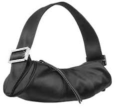 black satin handbag