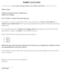 sample cover letter for job