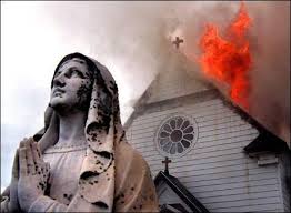 burning church